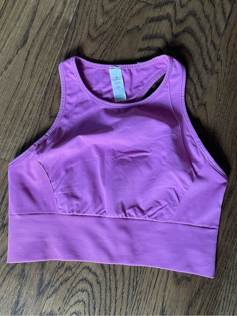 Lululemon Women's lavender High-Neck Sports Bra - Size 8